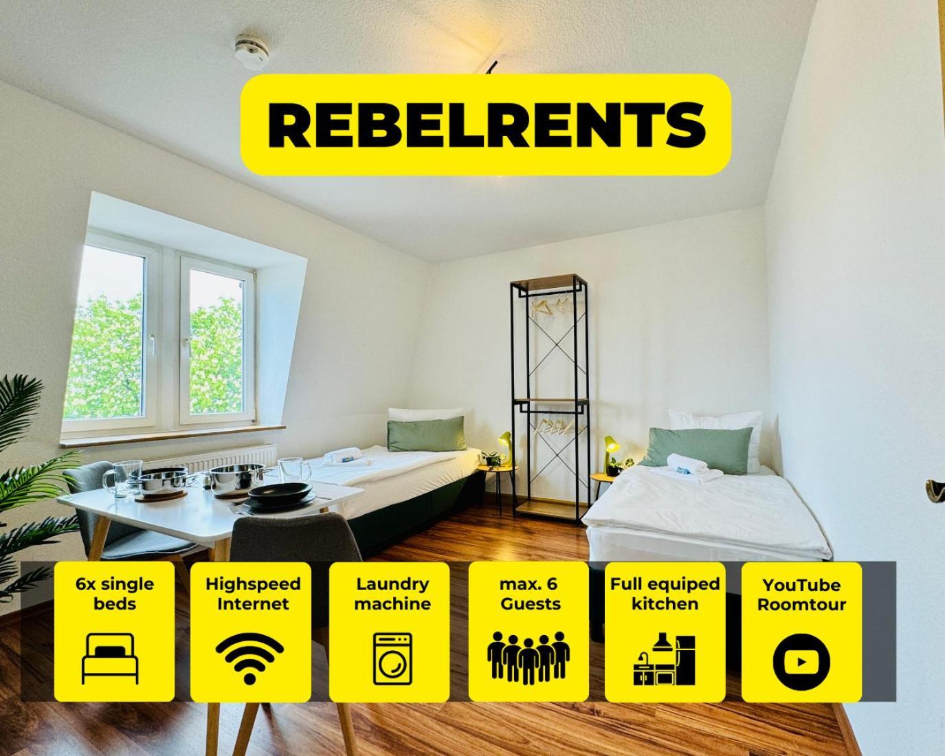 #3 Rebelrents - 6P Apartment, Modern, Stylisch Und Zentral! 蔡茨 外观 照片